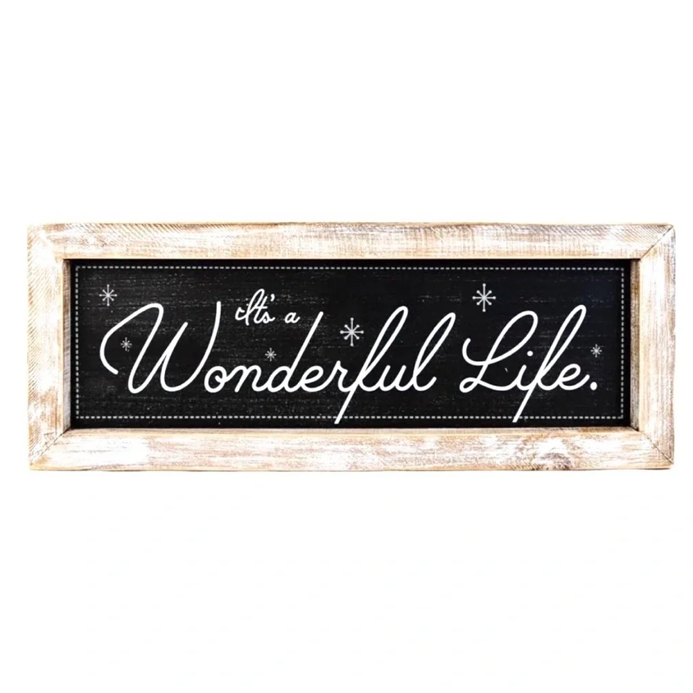 Wood Framed Reversible Sign~It’s A Wonderful Life